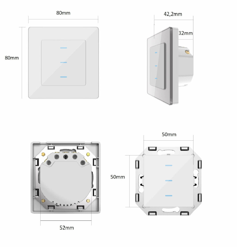 SIRO Smart 3 Kanal Lichtschalter Venus weiß